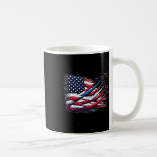 Patriotic Red White Blue Usa Flag Fighter Jets 4th Coffee Mug