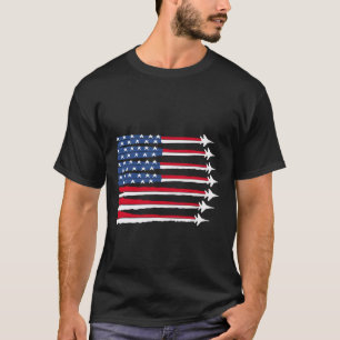 Patriotic Red White Blue Usa Flag Fighter Jets 4th T-Shirt