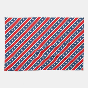 Patriotic Red, White & Blue USA Stars & Stripes Tea Towel