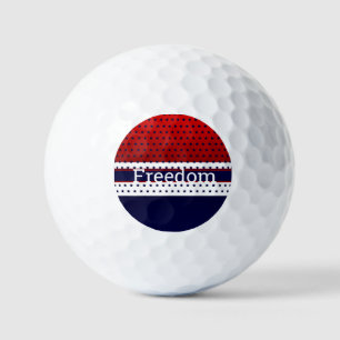 Patriotic Red White & Blue with Stars Golf Balls