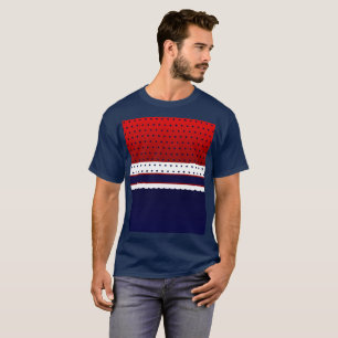 Patriotic Red White & Blue with Stars  T-Shirt