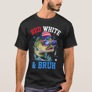 Patriotic Red White & Bruh America Fish Fishing 4t T-Shirt