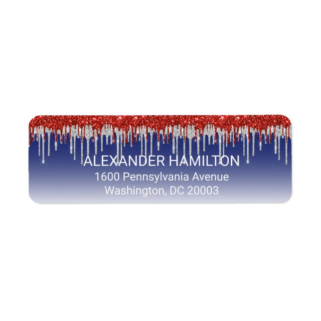Patriotic Red White Glitter Drip Blue (Front)