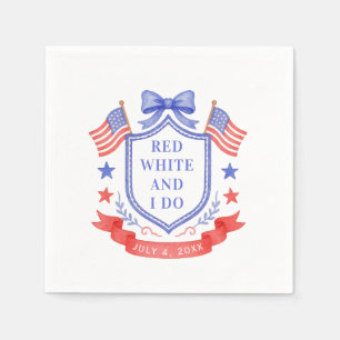 Patriotic Red White & I Do Bridal Shower Napkin