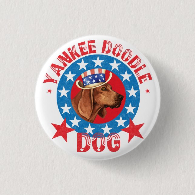 Patriotic Redbone Coonhound 3 Cm Round Badge (Front)