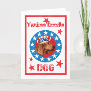 Patriotic Redbone Coonhound Card