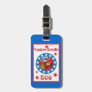 Patriotic Redbone Coonhound Luggage Tag