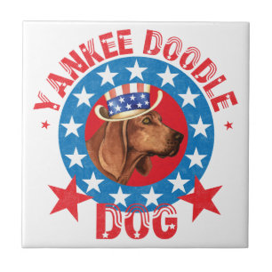Patriotic Redbone Coonound Tile