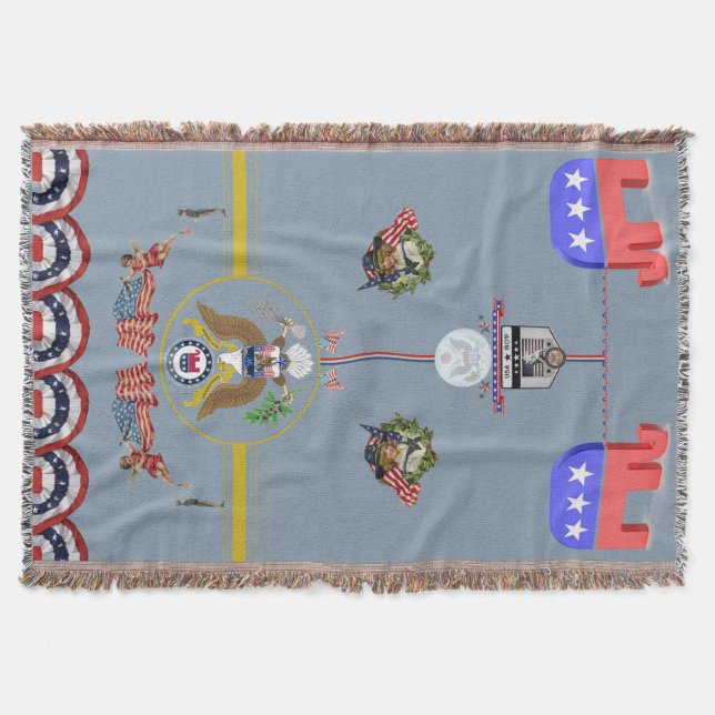 Patriotic Republican Throw Blanket (Front)