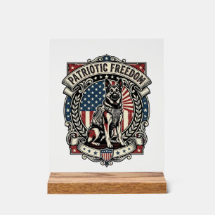 Patriotic Rescue Dog Acrylic Sign