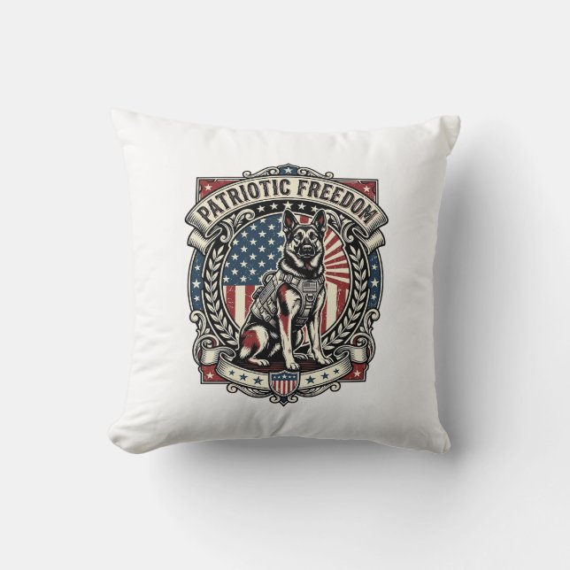 Patriotic Rescue Dog Cushion (Front)