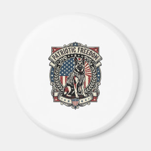 Patriotic Rescue Dog Magnet