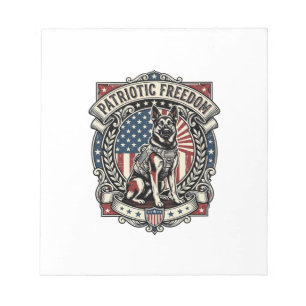 Patriotic Rescue Dog Notepad