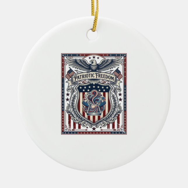 Patriotic Resin Ceramic Tree Decoration (Front)