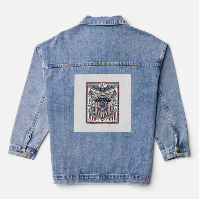Patriotic Resin Denim Jacket (Back)