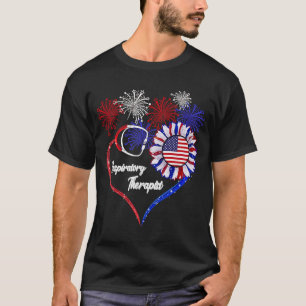 Patriotic Respiratory Therapist American Flag Sunf T-Shirt