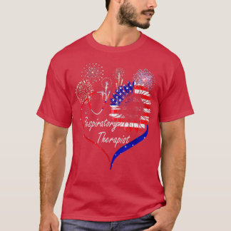 Patriotic Respiratory Therapist Sunflower 4th Of J T-Shirt