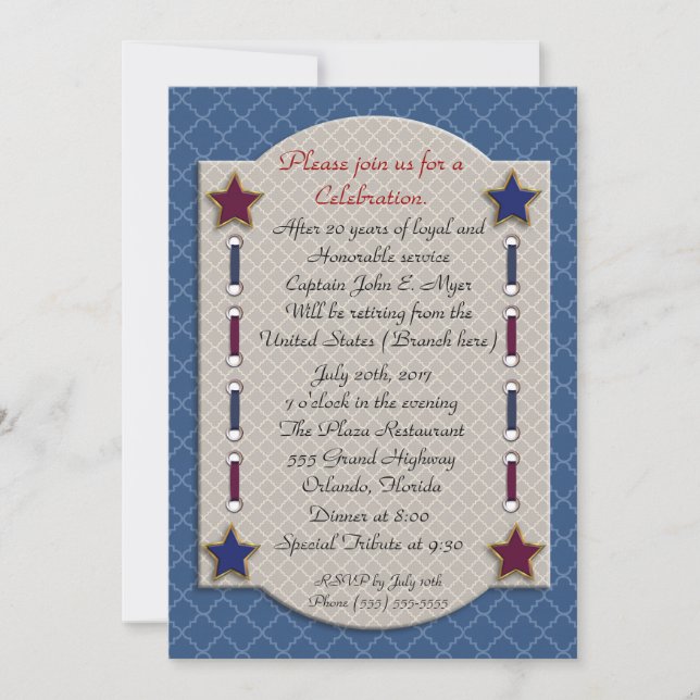 Patriotic Retirement Party Invitation (Front)