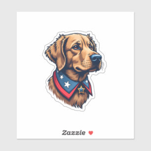 Patriotic Retriever Mascot Vintage Dog Tee