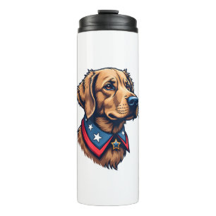 Patriotic Retriever Mascot Vintage Dog Tee Thermal Tumbler