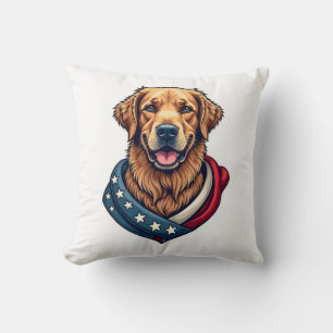 Patriotic Retriever Pride Vintage Dog Shirt 4 Cushion