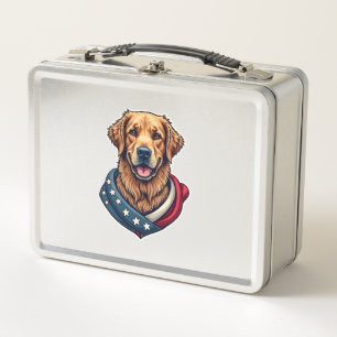 Patriotic Retriever Pride Vintage Dog Shirt 4 Metal Lunch Box