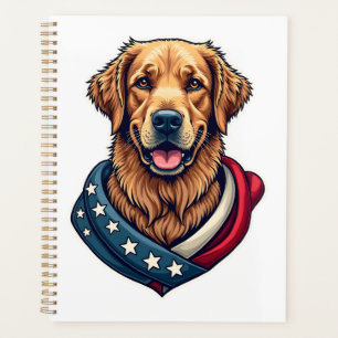 Patriotic Retriever Pride Vintage Dog Shirt 4 Planner