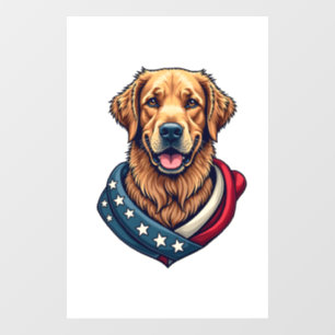 Patriotic Retriever Pride Vintage Dog Shirt 4 Window Cling