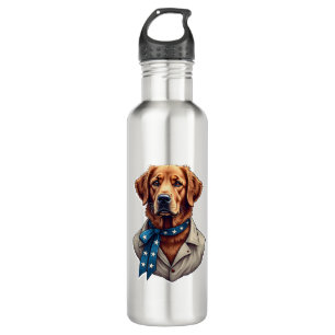 Patriotic Retriever Pride Vintage Dog Shirt 710 Ml Water Bottle