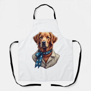 Patriotic Retriever Pride Vintage Dog Shirt Apron