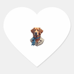 Patriotic Retriever Pride Vintage Dog Shirt Heart Sticker