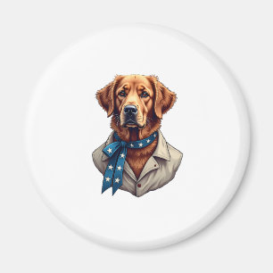 Patriotic Retriever Pride Vintage Dog Shirt Magnet