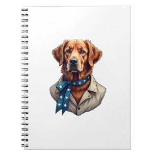 Patriotic Retriever Pride Vintage Dog Shirt Notebook
