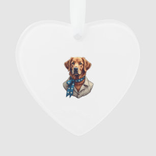 Patriotic Retriever Pride Vintage Dog Shirt Ornament
