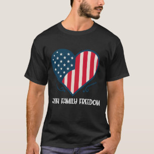 Patriotic Retro Faith Family Freedom USA  T-Shirt- T-Shirt