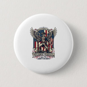 Patriotic Revolutionary War Skeleton Dark Patriot 6 Cm Round Badge