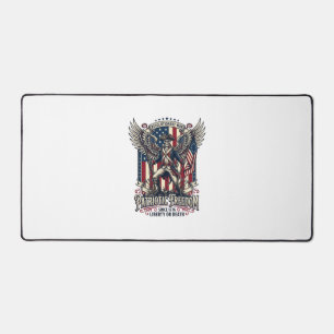 Patriotic Revolutionary War Skeleton Dark Patriot  Desk Mat