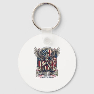 Patriotic Revolutionary War Skeleton Dark Patriot Key Ring
