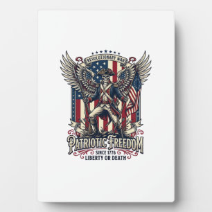 Patriotic Revolutionary War Skeleton Dark Patriot Plaque
