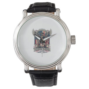 Patriotic Revolutionary War Skeleton Dark Patriot Watch