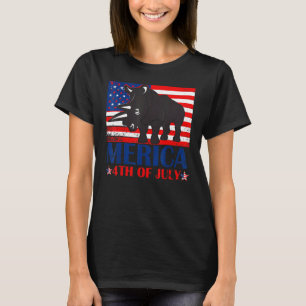 Patriotic Rhino American Flag Chubby Unicorn T-Shirt