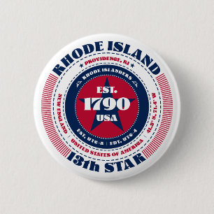 Patriotic Rhode Island Circle with State Details 6 Cm Round Badge