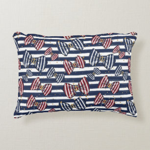 Patriotic Ribbon Stripes Pattern Decorative Cushion