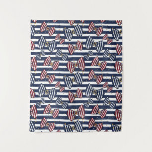 Patriotic Ribbon Stripes Pattern Tapestry