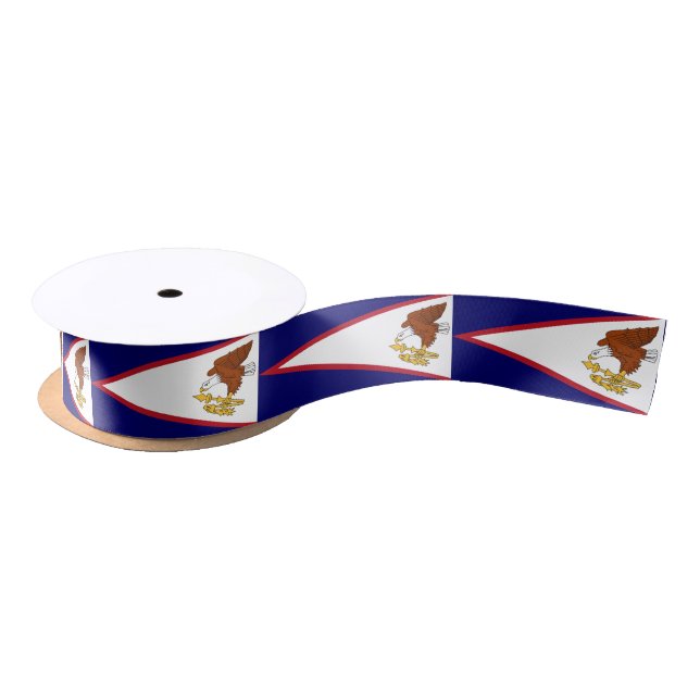 Patriotic Ribbon with Flag of American Samoa Satin Ribbon (Spool)