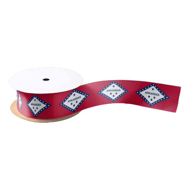 Patriotic Ribbon with Flag of Arkansas, U.S.A. Satin Ribbon (Spool)