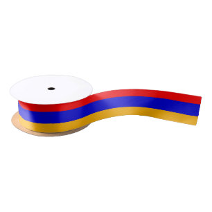 Patriotic Ribbon with Flag of Armenia Satin Ribbon