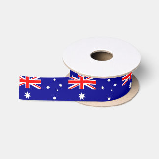 Patriotic Ribbon with Flag of Australia Satin Ribbon