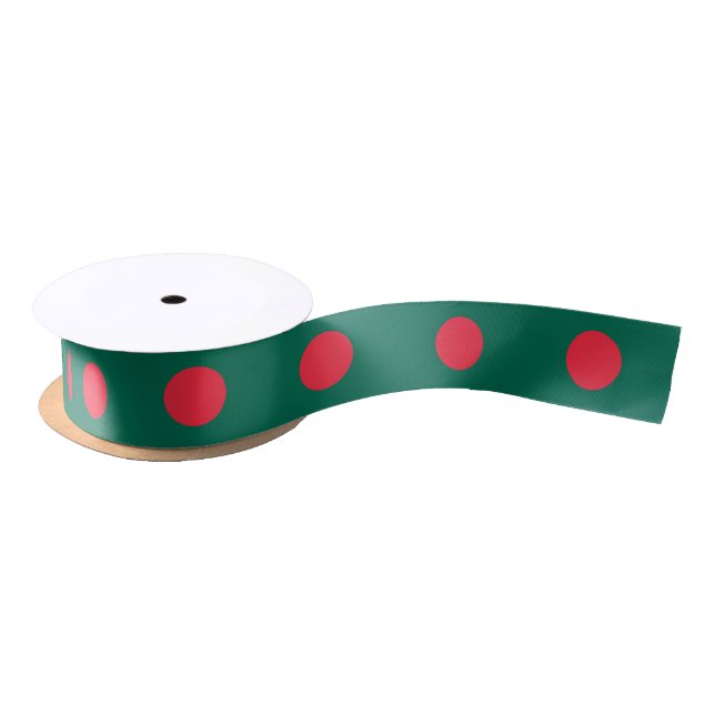 Patriotic Ribbon with Flag of Bangladesh Satin Ribbon (Spool)