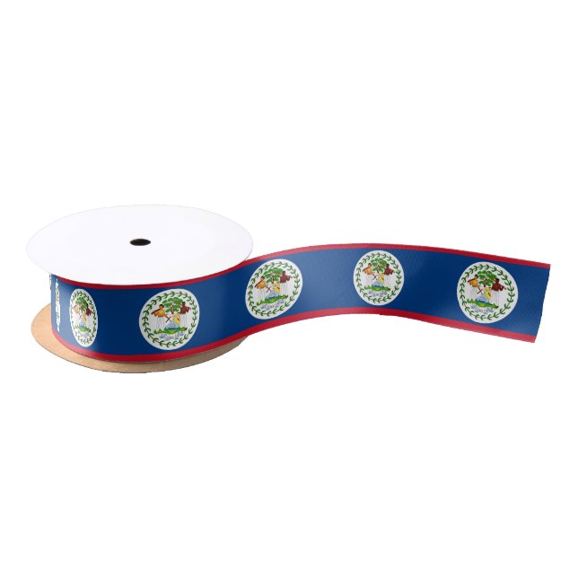 Patriotic Ribbon with Flag of Belise Satin Ribbon (Spool)